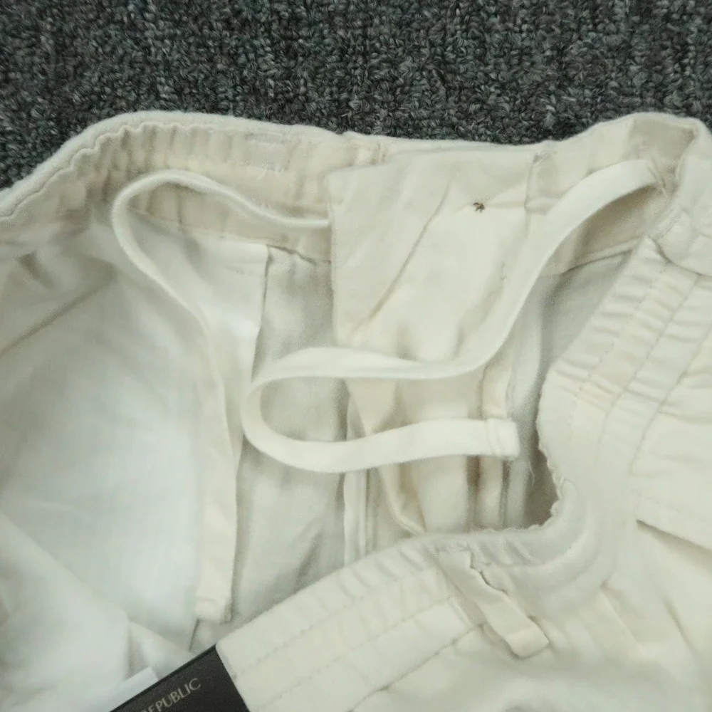 Banana Republic Pants Mens 33x32 White Linen Blend Athletic Fit Trouser Chino